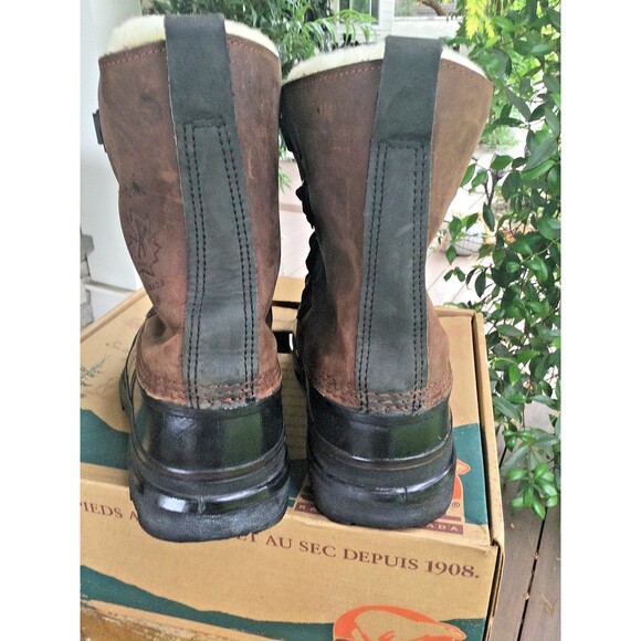 Sorel Leather Boots Mens 12 Bighorn Gaucho Lined Winter Rubber Snow with BOX main image 12